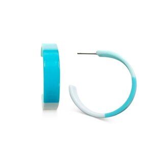 ALFANI Medium Color-Block C-Hoop Earrings, 1.38", Blue